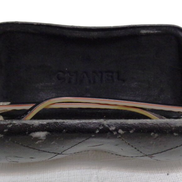 CHANEL Women's Prescription Eyeglasses Black Acetate Rectangle & Quilted Case - Picture 9 of 11